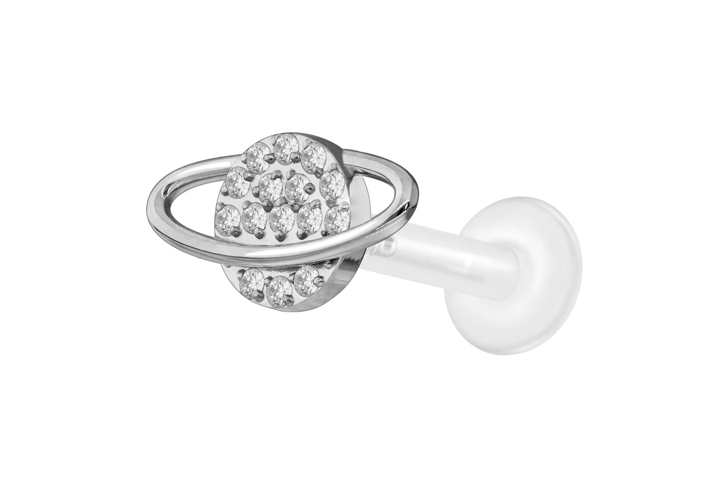 PTFE Labret Piercing mit Innengewinde + Titan-Aufsatz KRISTALLPLANET